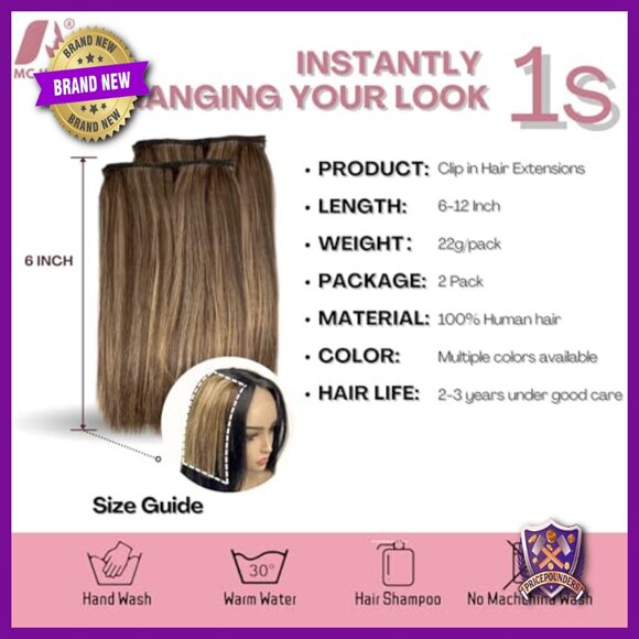 Human Hair Clip-In Extensions 12 Inch for Volume Fine Hair main image 4